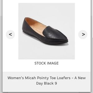 Women's Pointy Toe Loafers  A New Day Black size 9